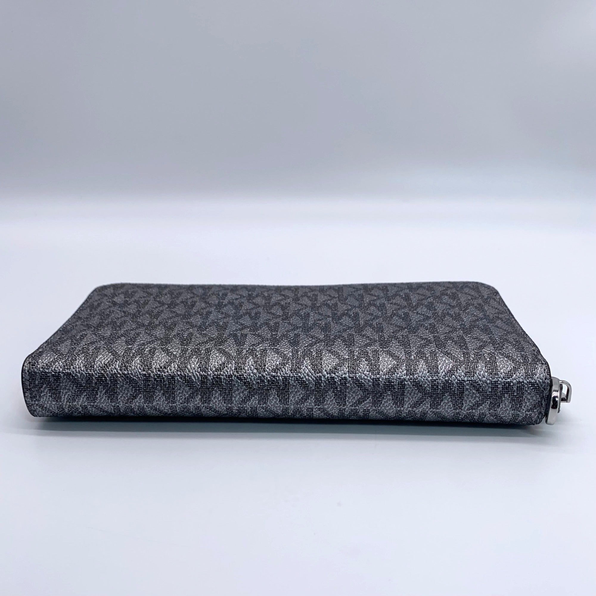 Michael Kors Dark Silver Monogram Jet Set Wristlet
