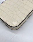 Tory Burch Ivory Embossed Leather Thea Cellphone Crossbody