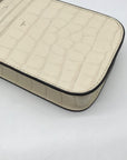 Tory Burch Ivory Embossed Leather Thea Cellphone Crossbody