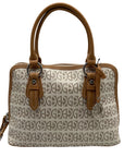 Giani Bernini Block Beige Faux Leather Signature Dome Satchel