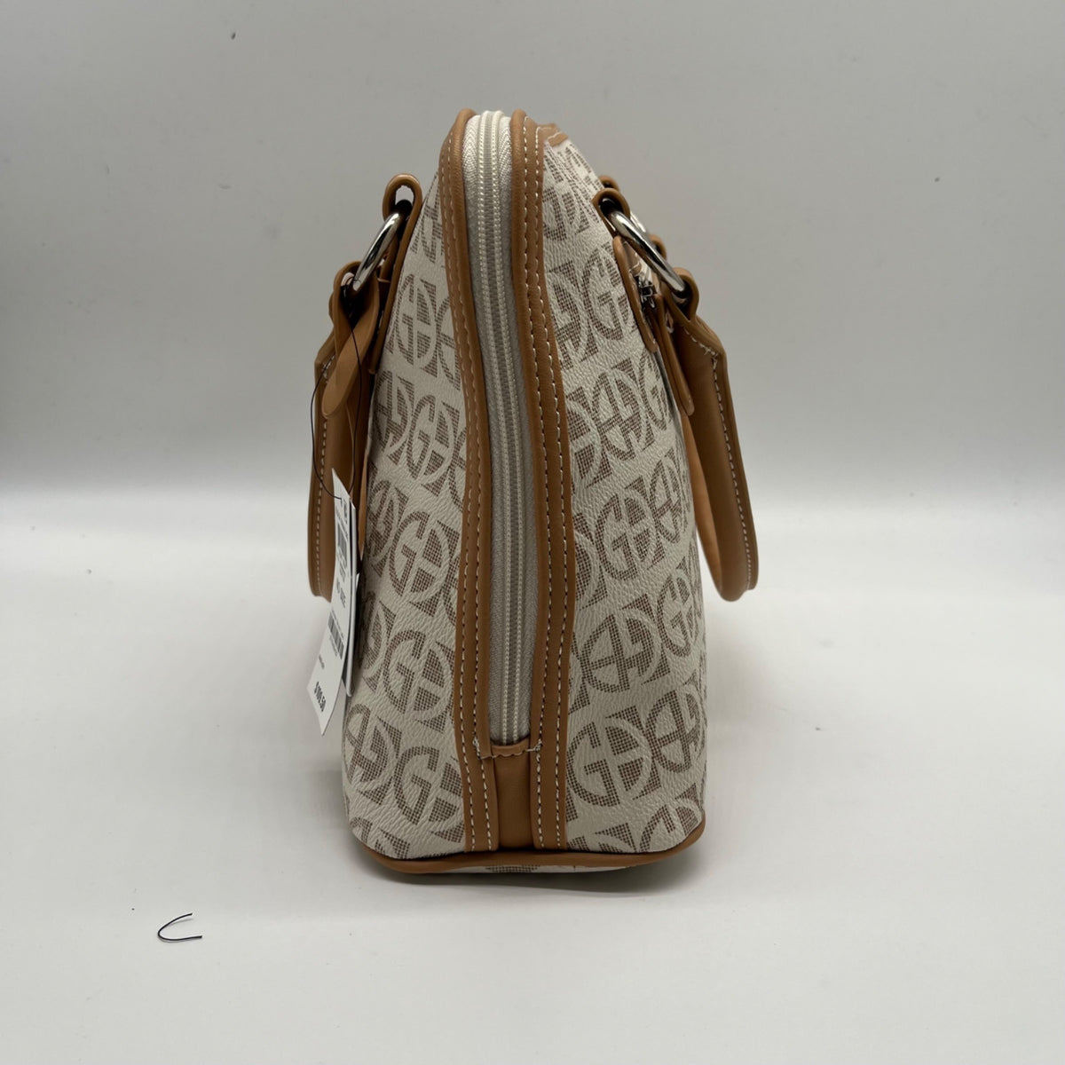 Giani Bernini Block Beige Faux Leather Signature Dome Satchel