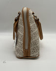 Giani Bernini Block Beige Faux Leather Signature Dome Satchel