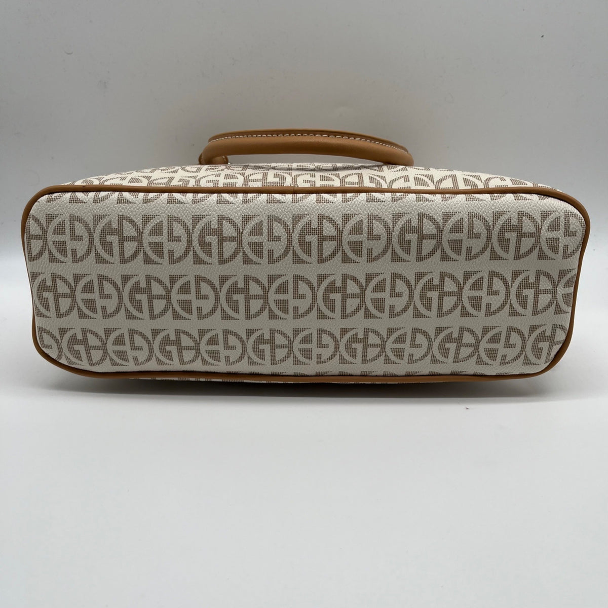 Giani Bernini Block Beige Faux Leather Signature Dome Satchel