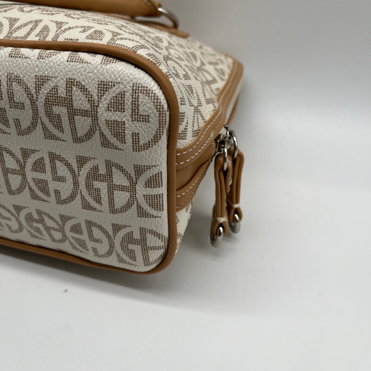 Giani Bernini Block Beige Faux Leather Signature Dome Satchel