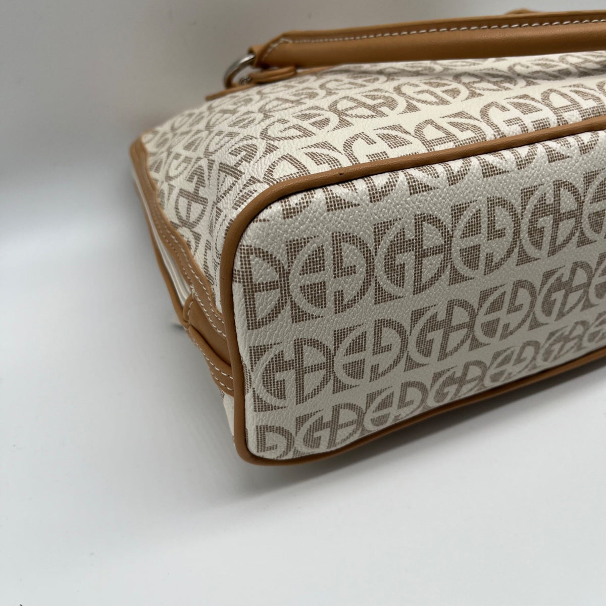 Giani Bernini Block Beige Faux Leather Signature Dome Satchel