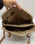 Giani Bernini Block Beige Faux Leather Signature Dome Satchel