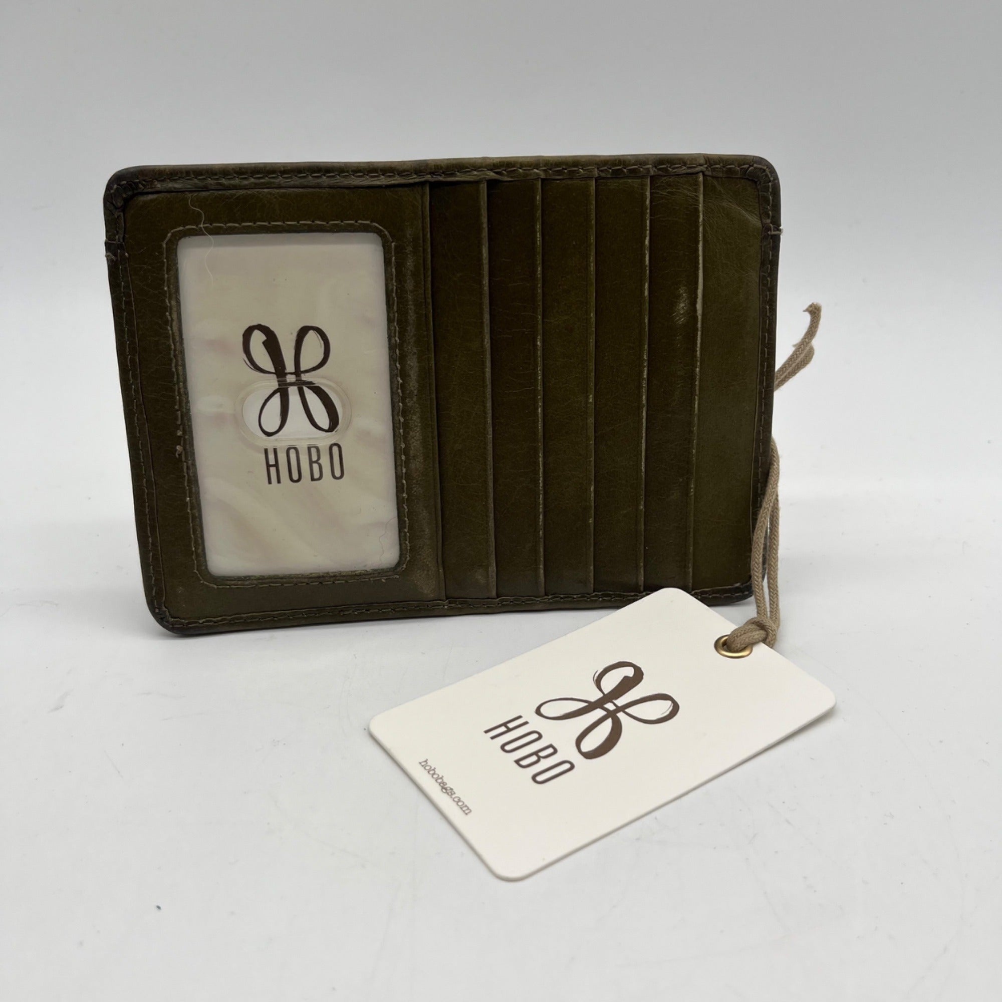 Hobo Green Euro Slide Leather Card Wallet