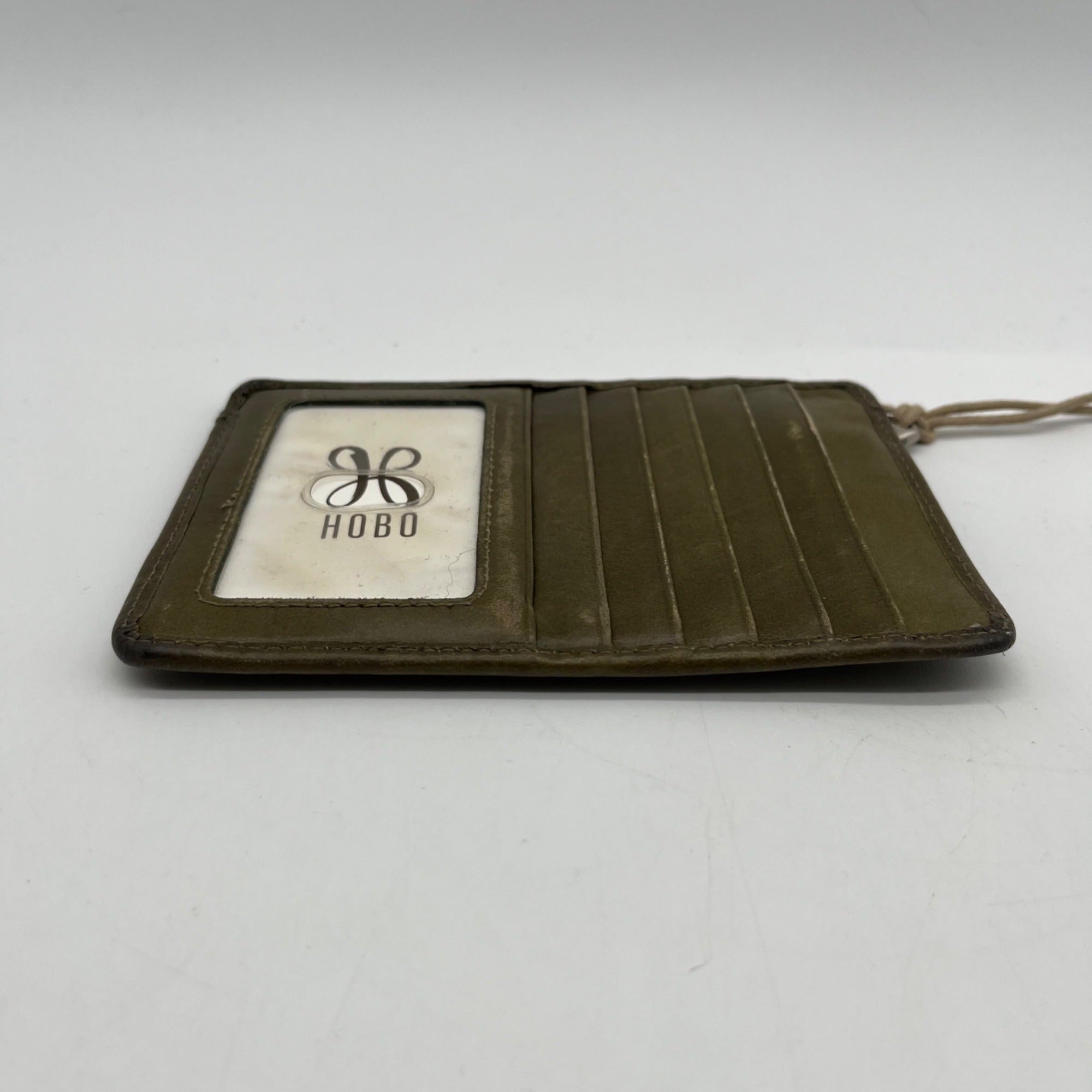 Hobo Green Euro Slide Leather Card Wallet
