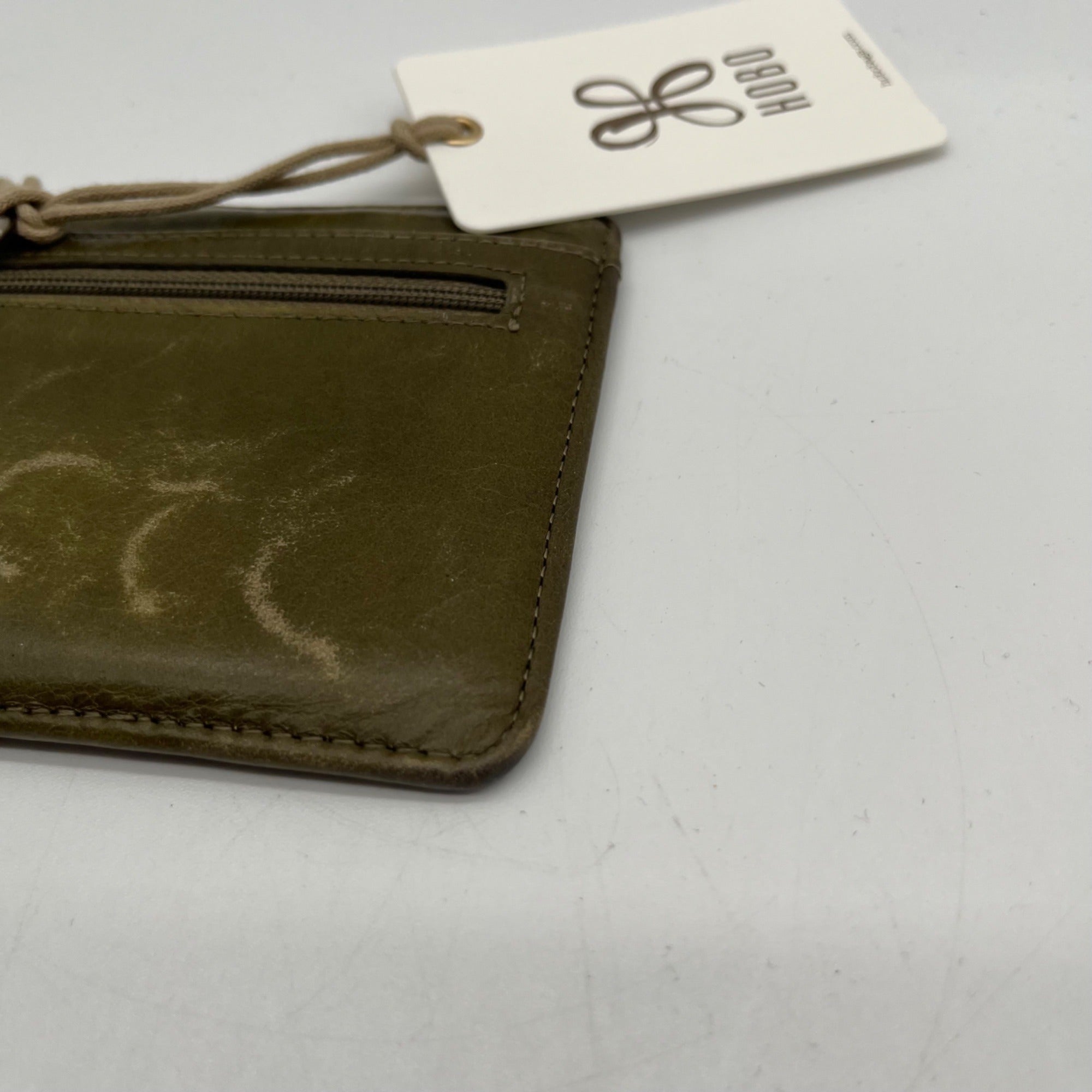 Hobo Green Euro Slide Leather Card Wallet