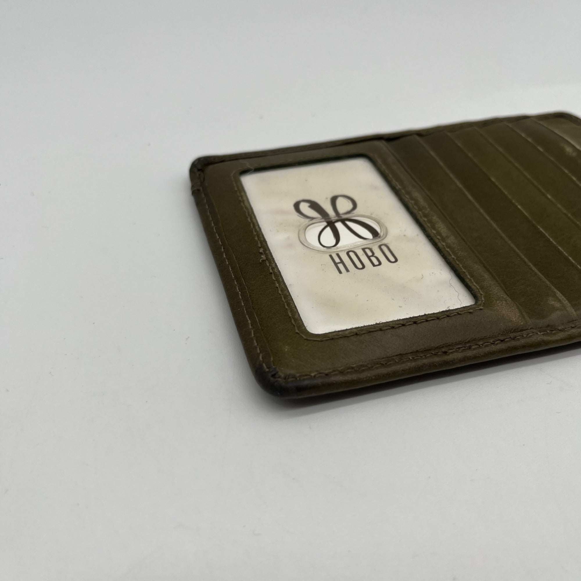 Hobo Green Euro Slide Leather Card Wallet