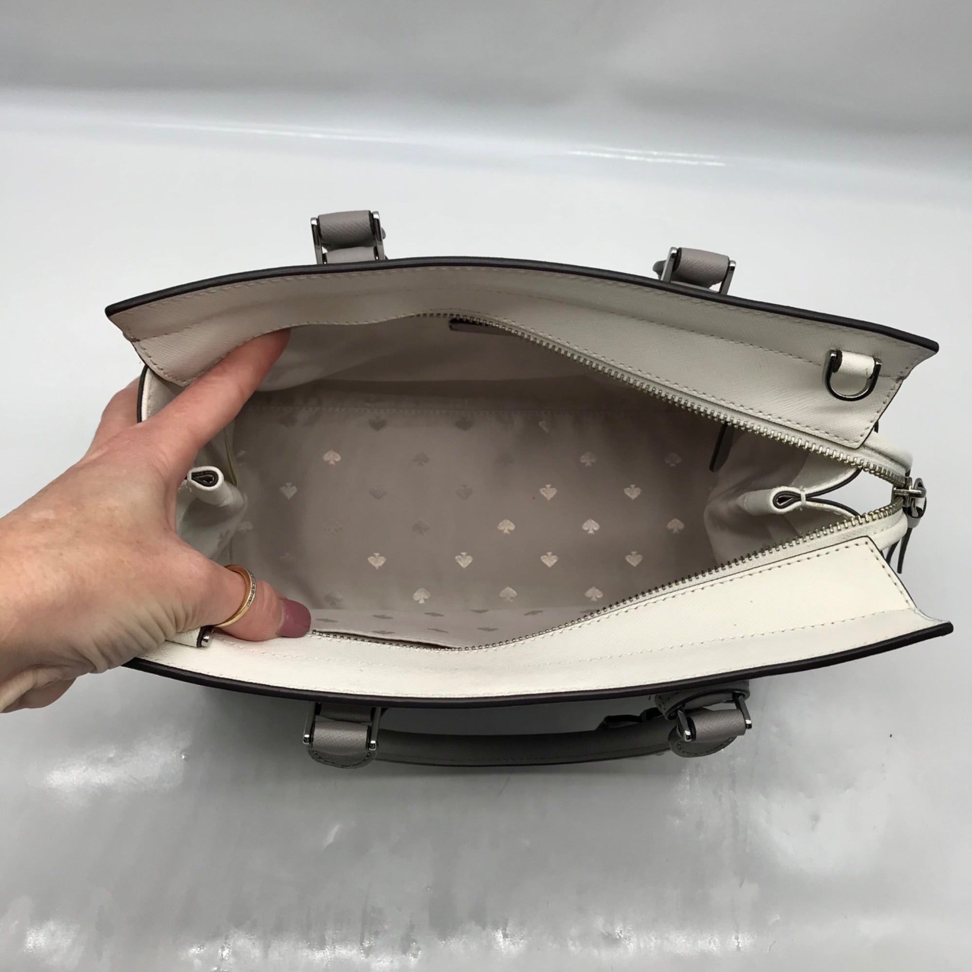 Kate Spade Gray Saffiano Leather Cameron Convertible Satchel And Wallet