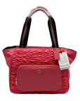 Coach Confetti Pink Ruched Nylon Court Tote Bag