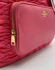 Coach Confetti Pink Ruched Nylon Court Tote Bag