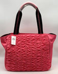 Coach Confetti Pink Ruched Nylon Court Tote Bag