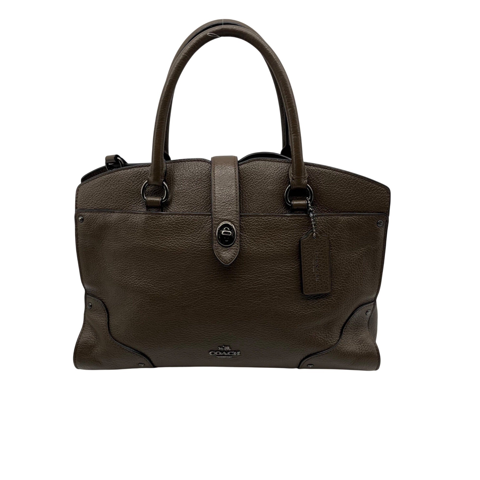 Coach Brown Pebbled Leather Mercer Satchel Bag 37575