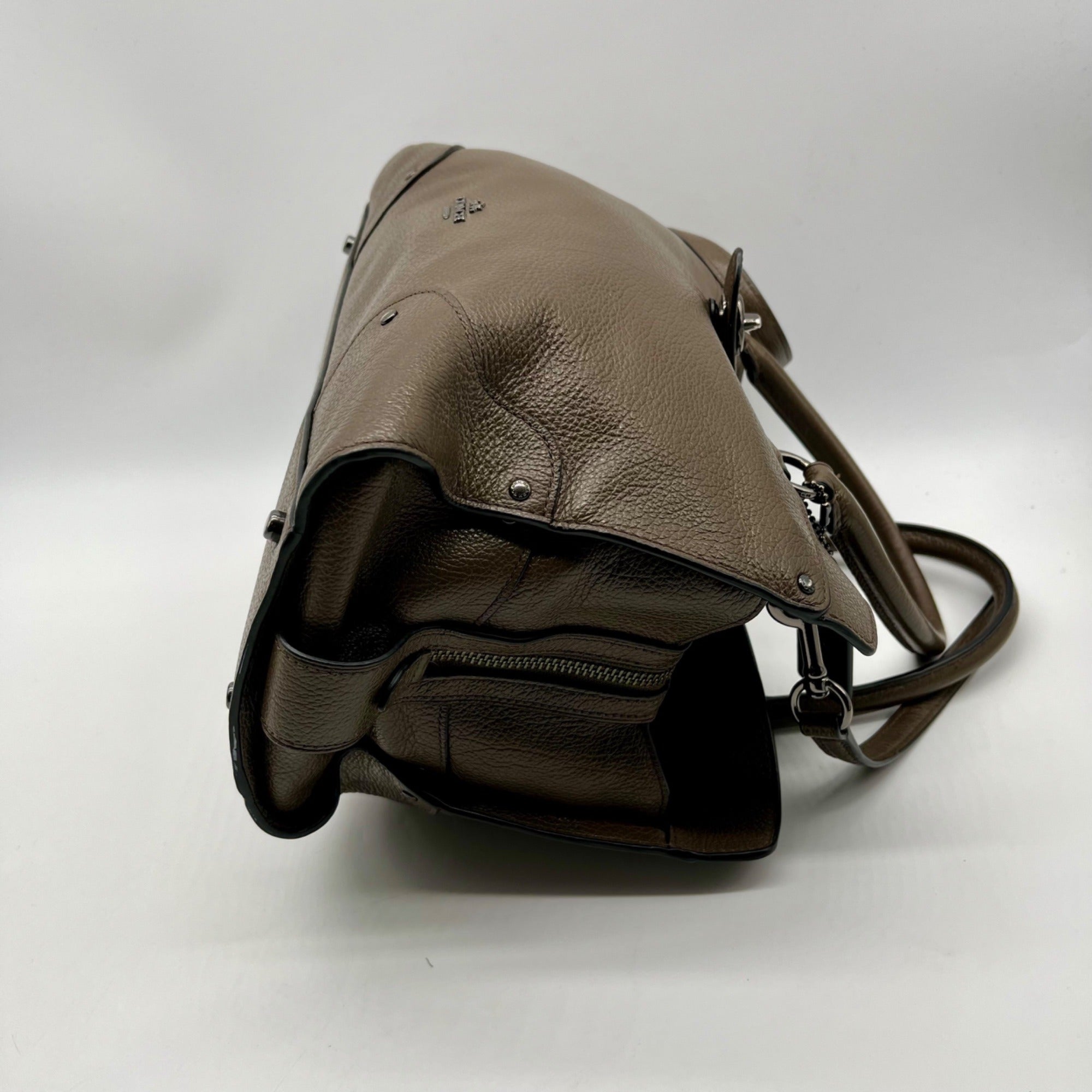 Coach Brown Pebbled Leather Mercer Satchel Bag 37575