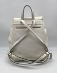Michael Kors Optic White Pebbled Leather Ginger Backpack