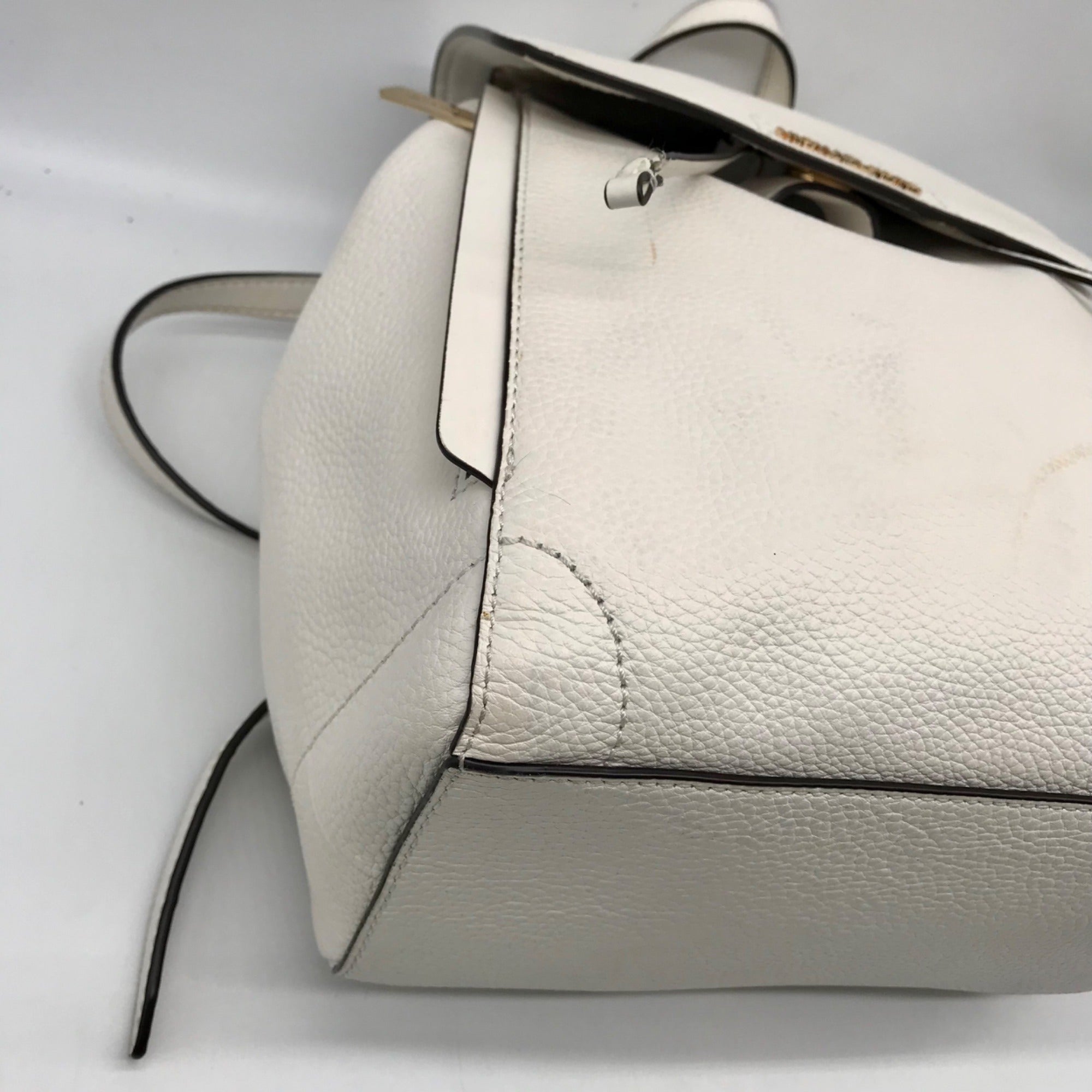 Michael Kors Optic White Pebbled Leather Ginger Backpack