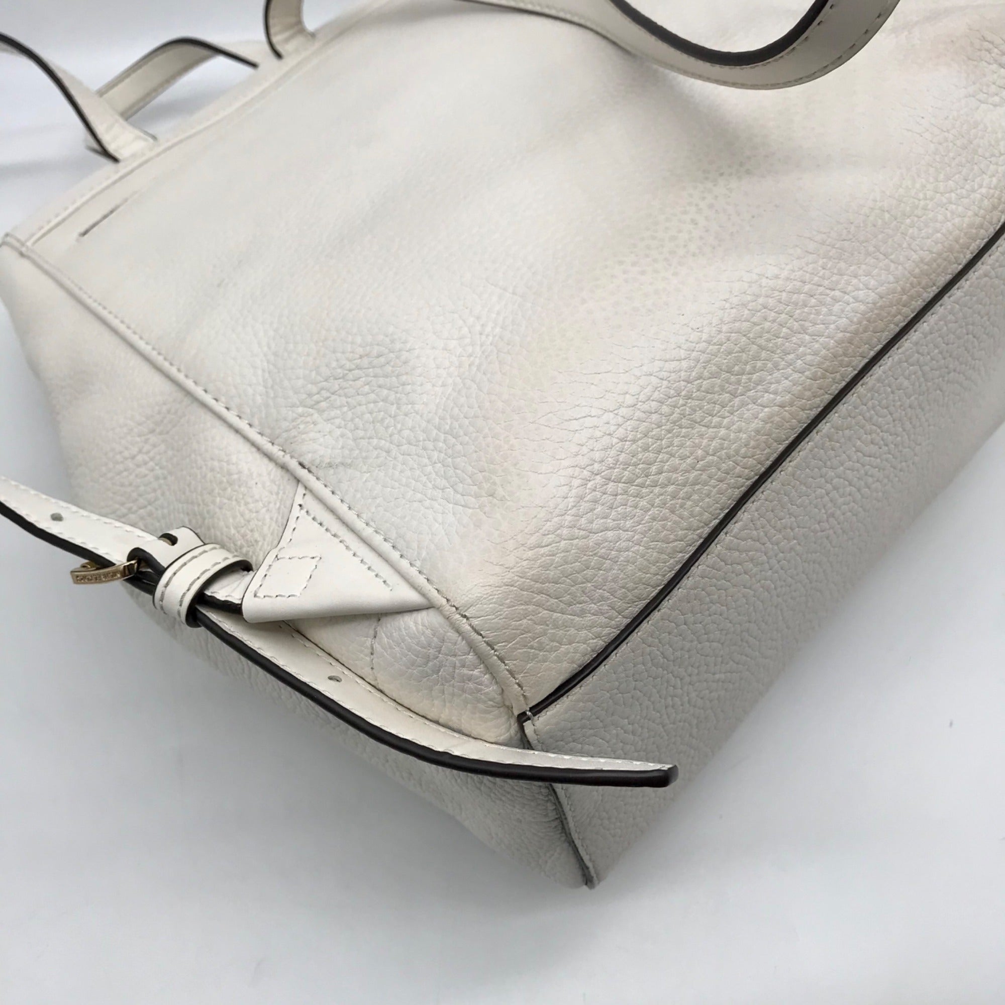 Michael Kors Optic White Pebbled Leather Ginger Backpack