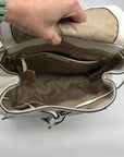 Michael Kors Optic White Pebbled Leather Ginger Backpack