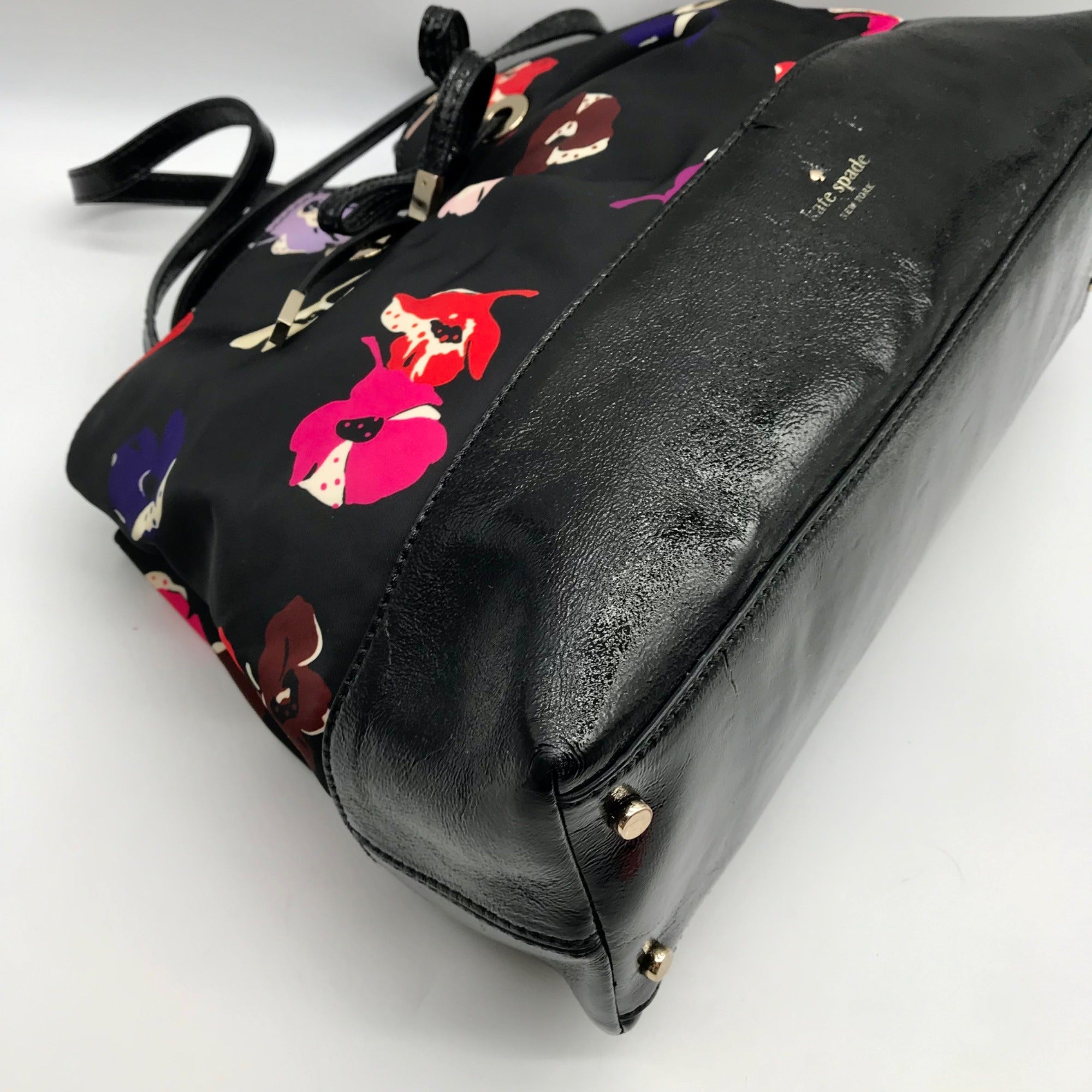 Kate Spade Black Nylon Floral Poppy Print Tote bag