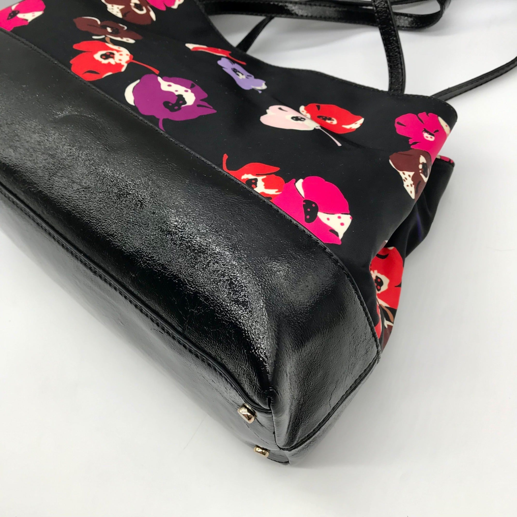 Kate Spade Black Nylon Floral Poppy Print Tote bag