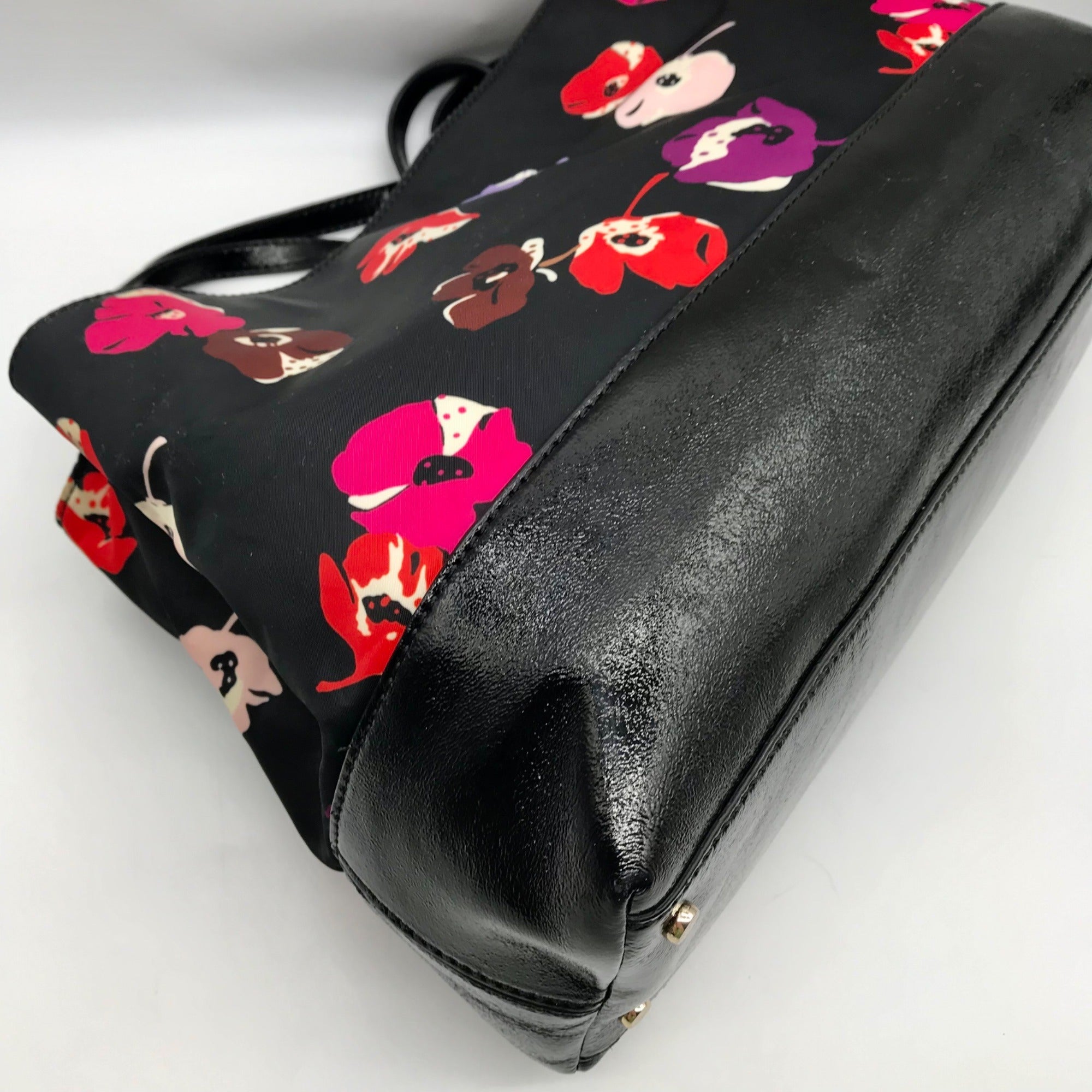 Kate Spade Black Nylon Floral Poppy Print Tote bag