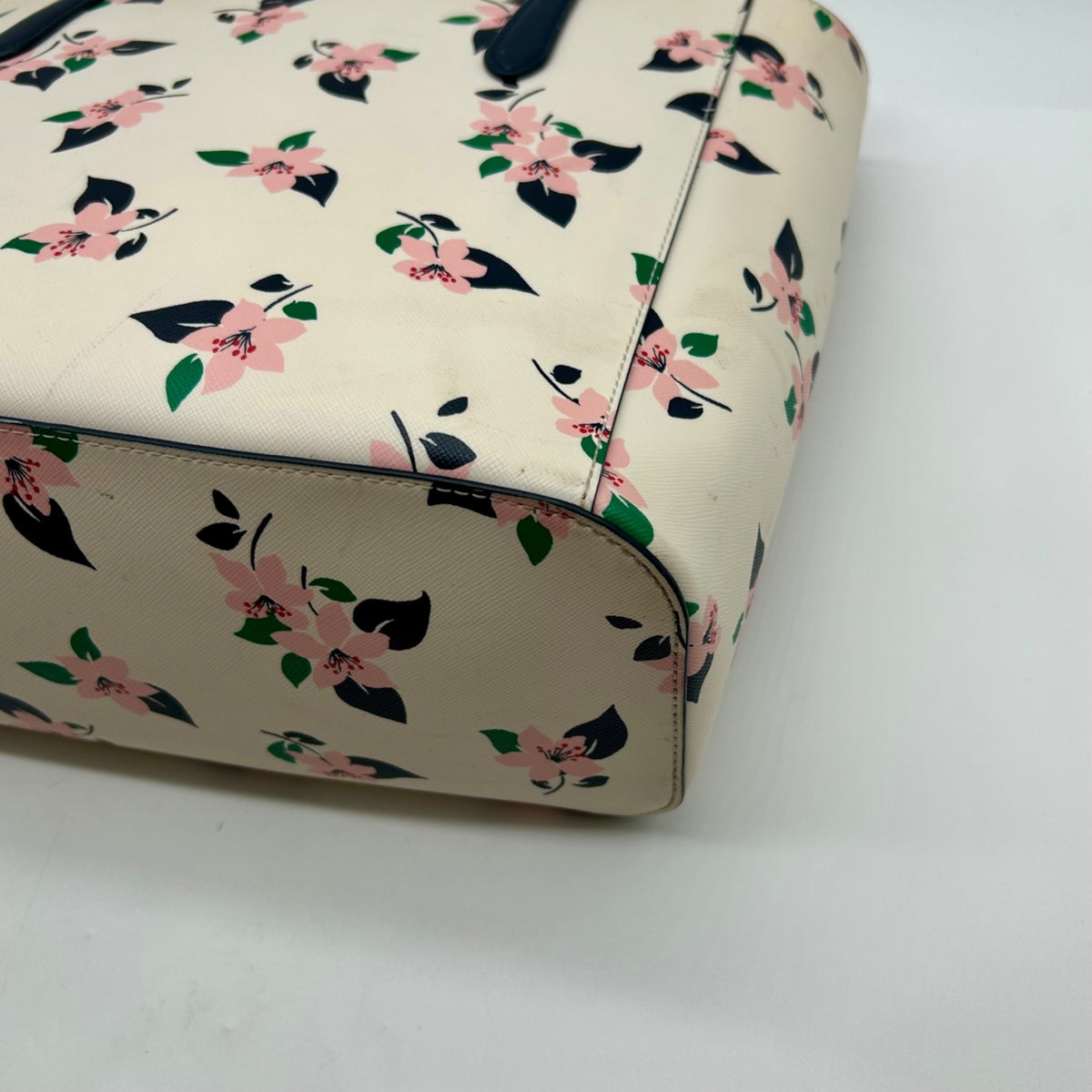 Kate Spade Cream Floral Saffiano Leather Tote Bag