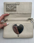 Brighton Cream Croc-Embossed Organizer Crossbody Bag