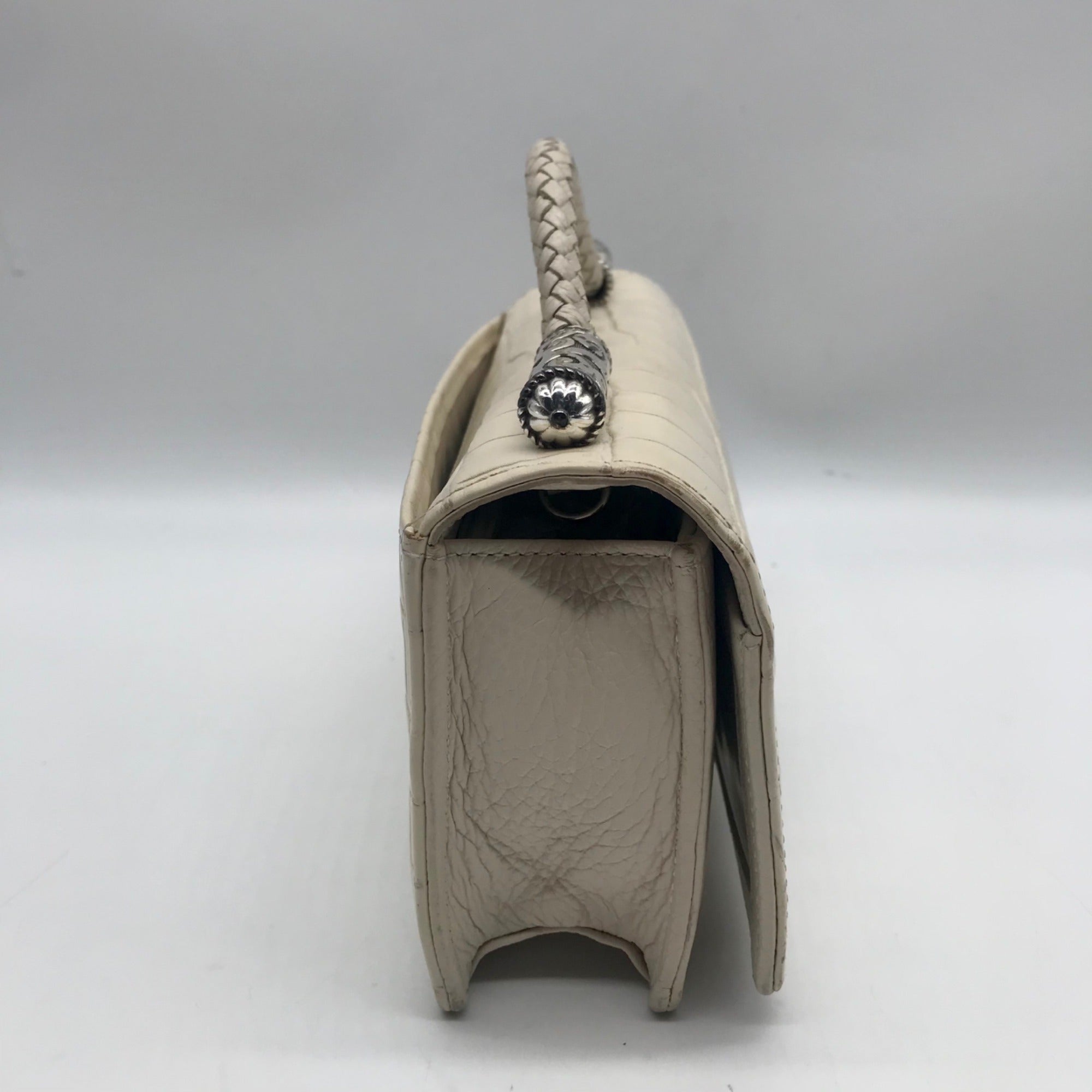 Brighton Cream Croc-Embossed Organizer Crossbody Bag