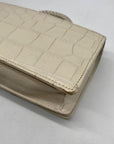 Brighton Cream Croc-Embossed Organizer Crossbody Bag
