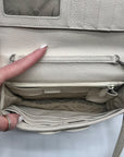 Brighton Cream Croc-Embossed Organizer Crossbody Bag