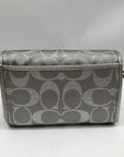 Coach Silver Signature Monogram Canvas Fabric Bifold/Snap Wallet