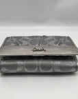 Coach Silver Signature Monogram Canvas Fabric Bifold/Snap Wallet