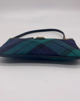 Dooney & Bourke Navy & Green Fabric Plaid Wristlet