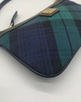Dooney & Bourke Navy & Green Fabric Plaid Wristlet