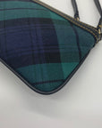 Dooney & Bourke Navy & Green Fabric Plaid Wristlet
