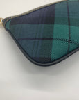 Dooney & Bourke Navy & Green Fabric Plaid Wristlet