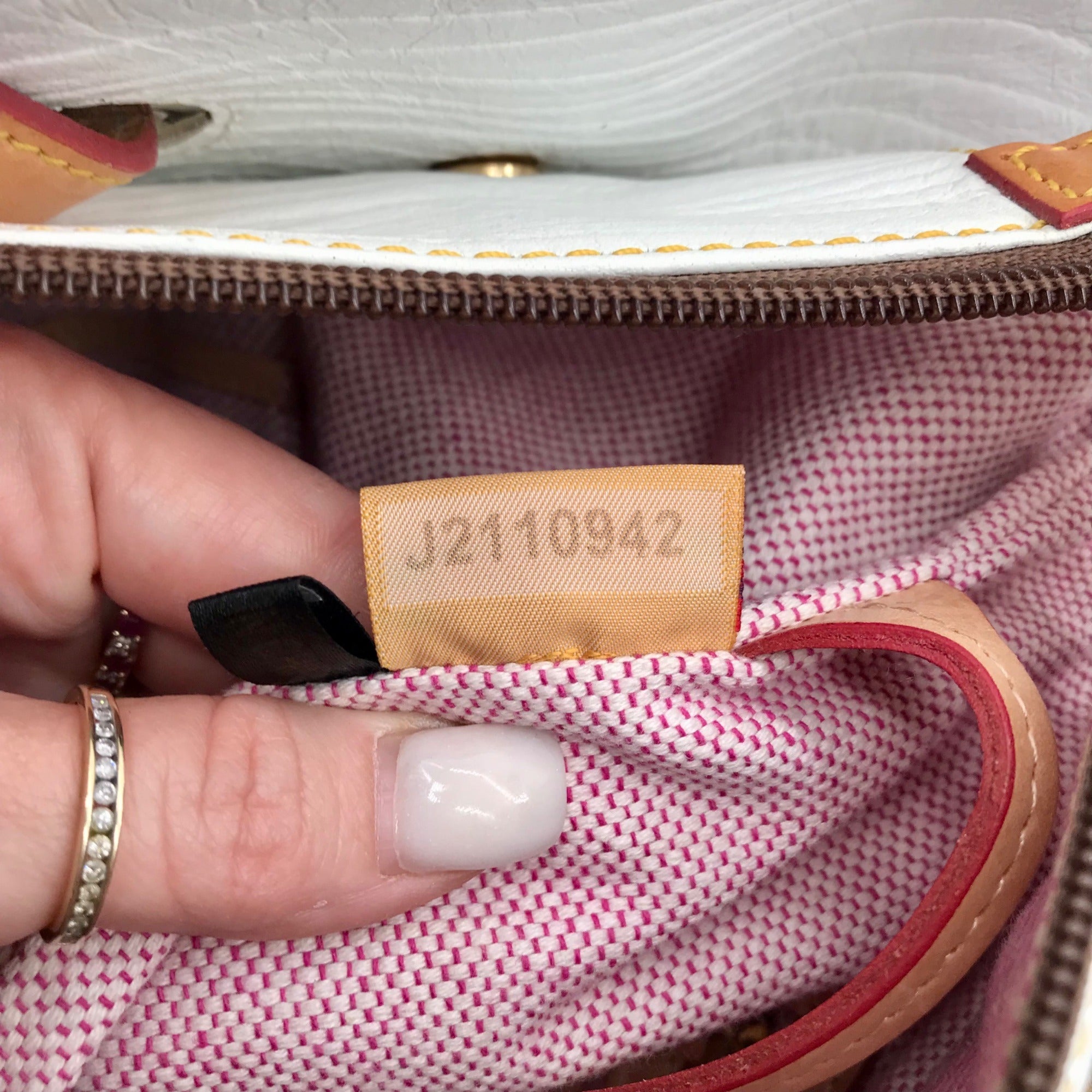 Dooney &amp; Bourke White Leather Grommet Shopper Tote Bag