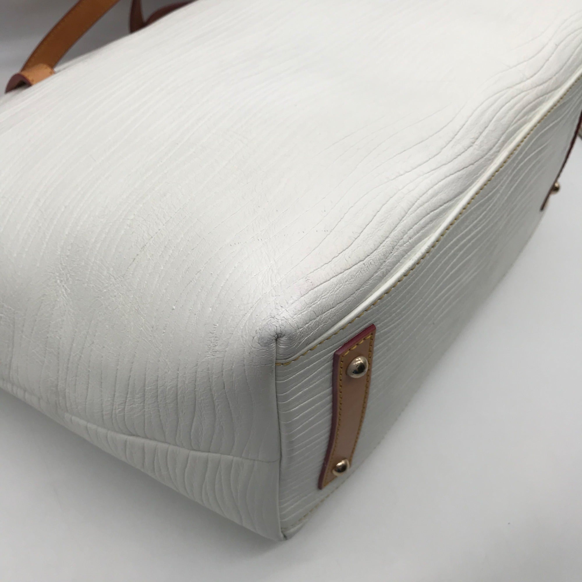 Dooney &amp; Bourke White Leather Grommet Shopper Tote Bag