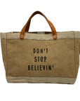 Apolis Custom "Don't Stop Believin'" Jute Market Tote