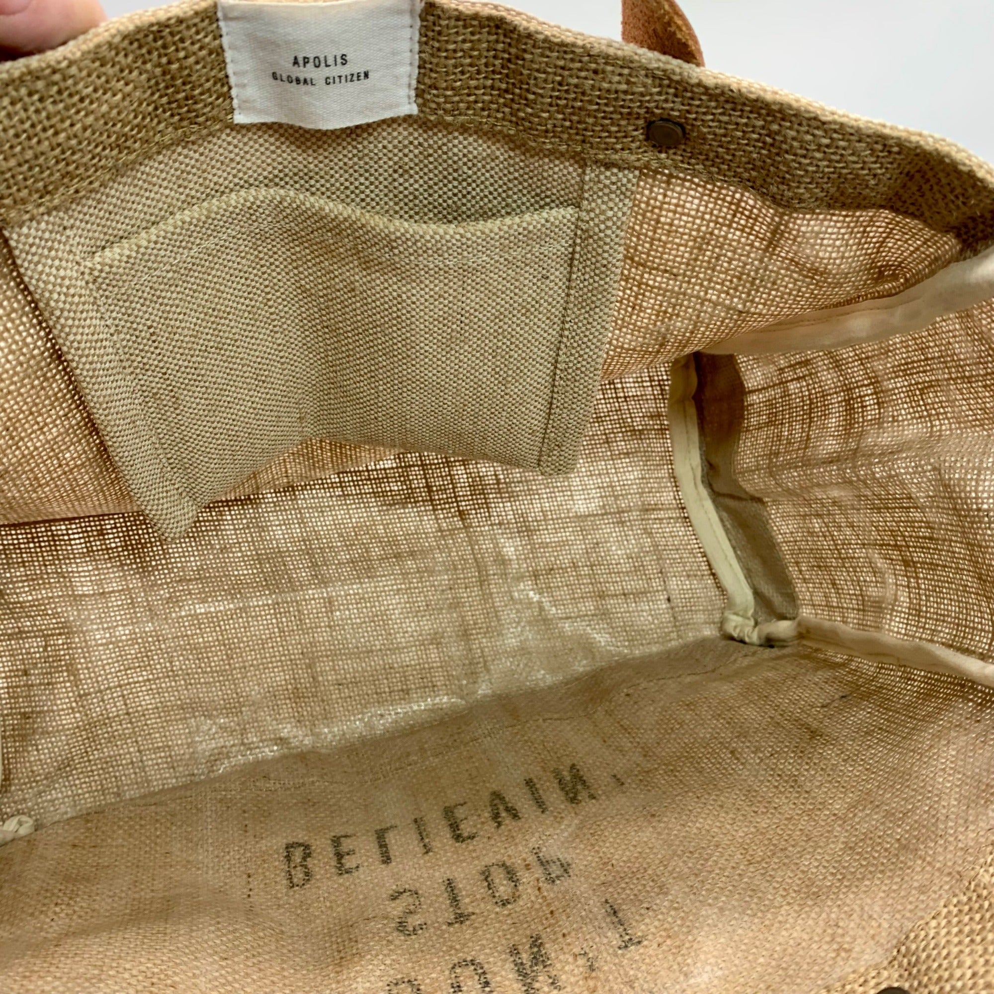 Apolis Custom &quot;Don&#39;t Stop Believin&#39;&quot; Jute Market Tote