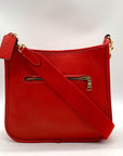 Coach Red Pebbled Leather Dempsey File Bag-CA290