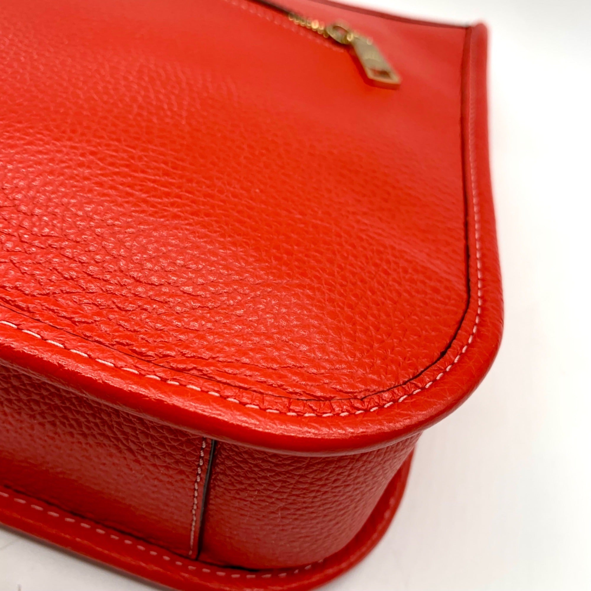 Coach Red Pebbled Leather Dempsey File Bag-CA290