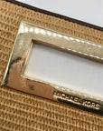 Michael Kors Beige Woven Raffia Rectangle Clutch