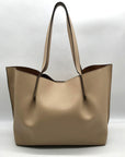 Michael Kors Taupe Pebbled Leather Emilia Large East West Tote Bag