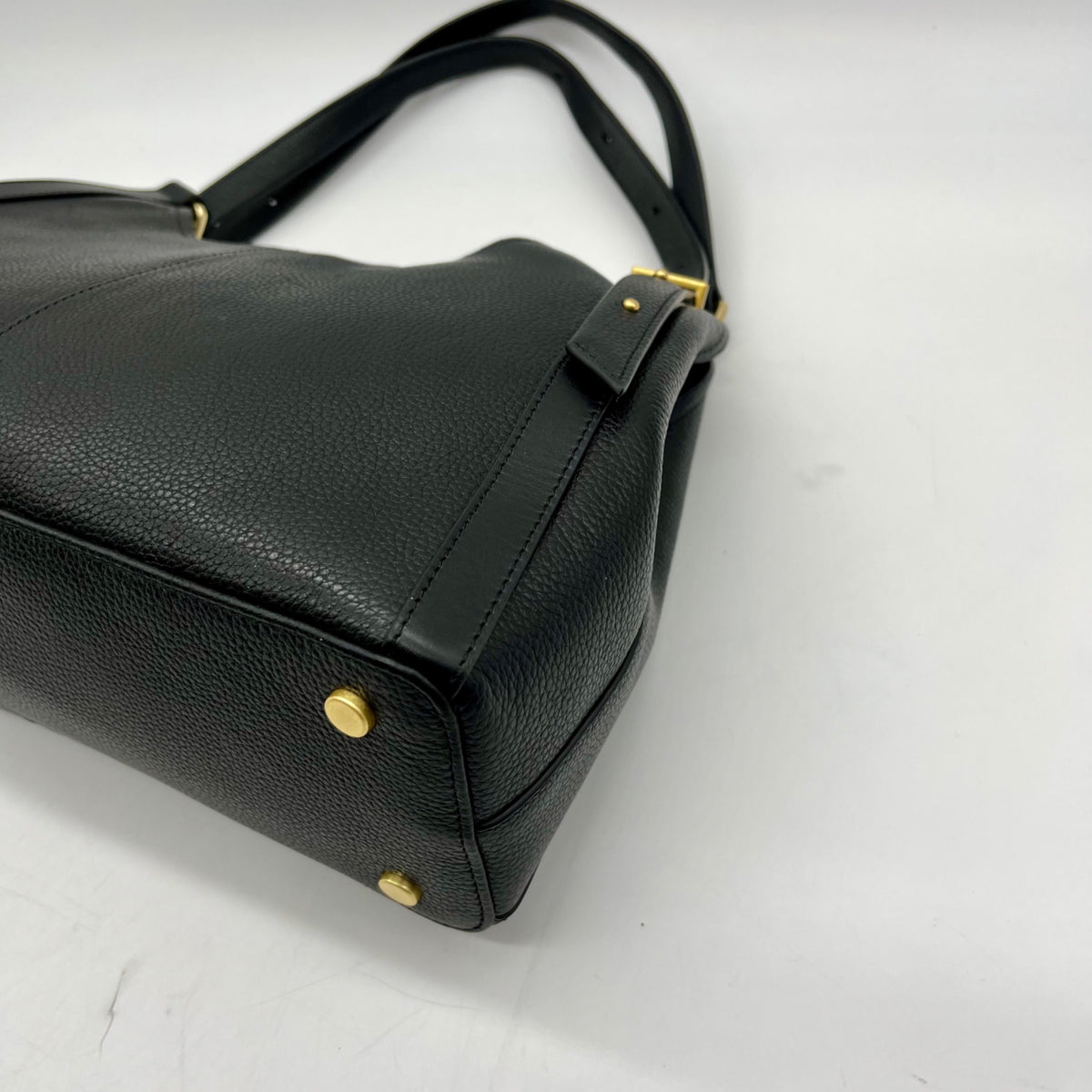 Giani Bernini Black Pebble Leather Tulip Large Tote