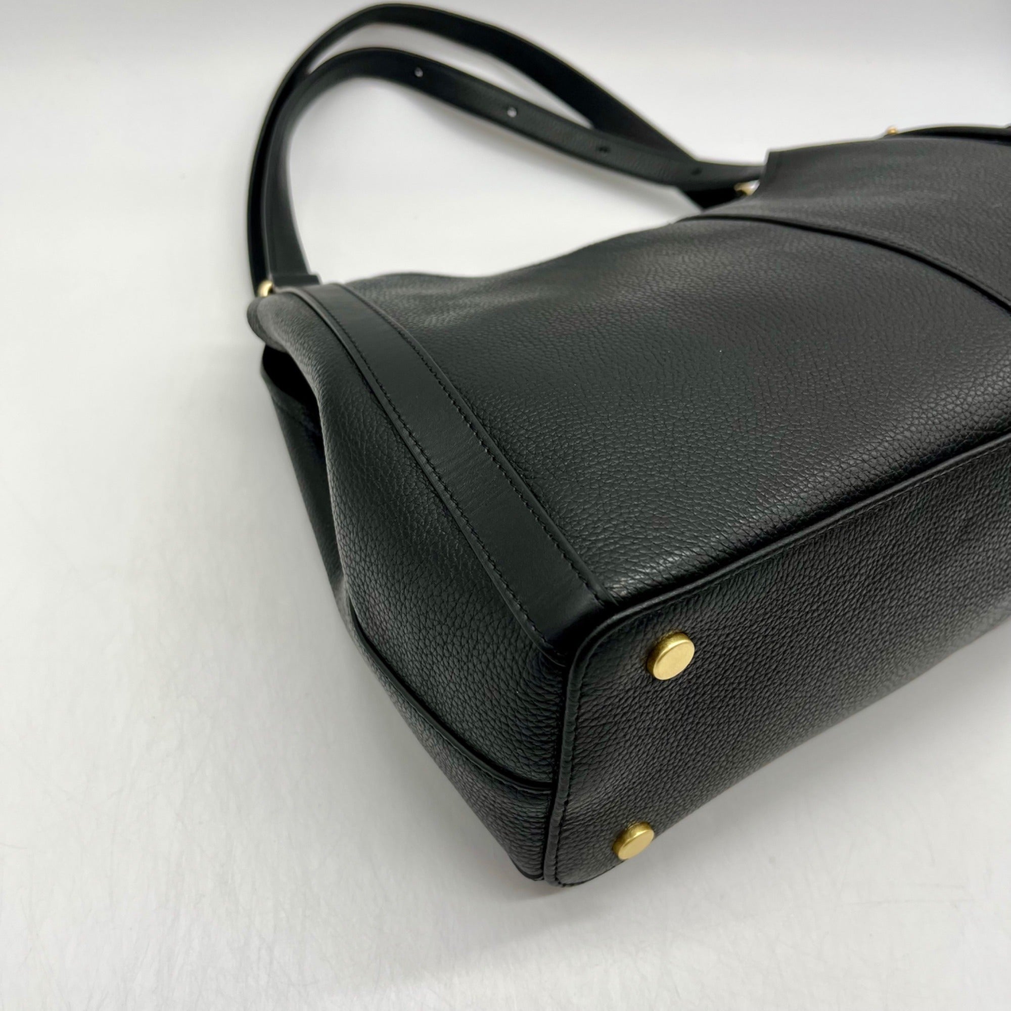 Giani Bernini Black Pebble Leather Tulip Large Tote