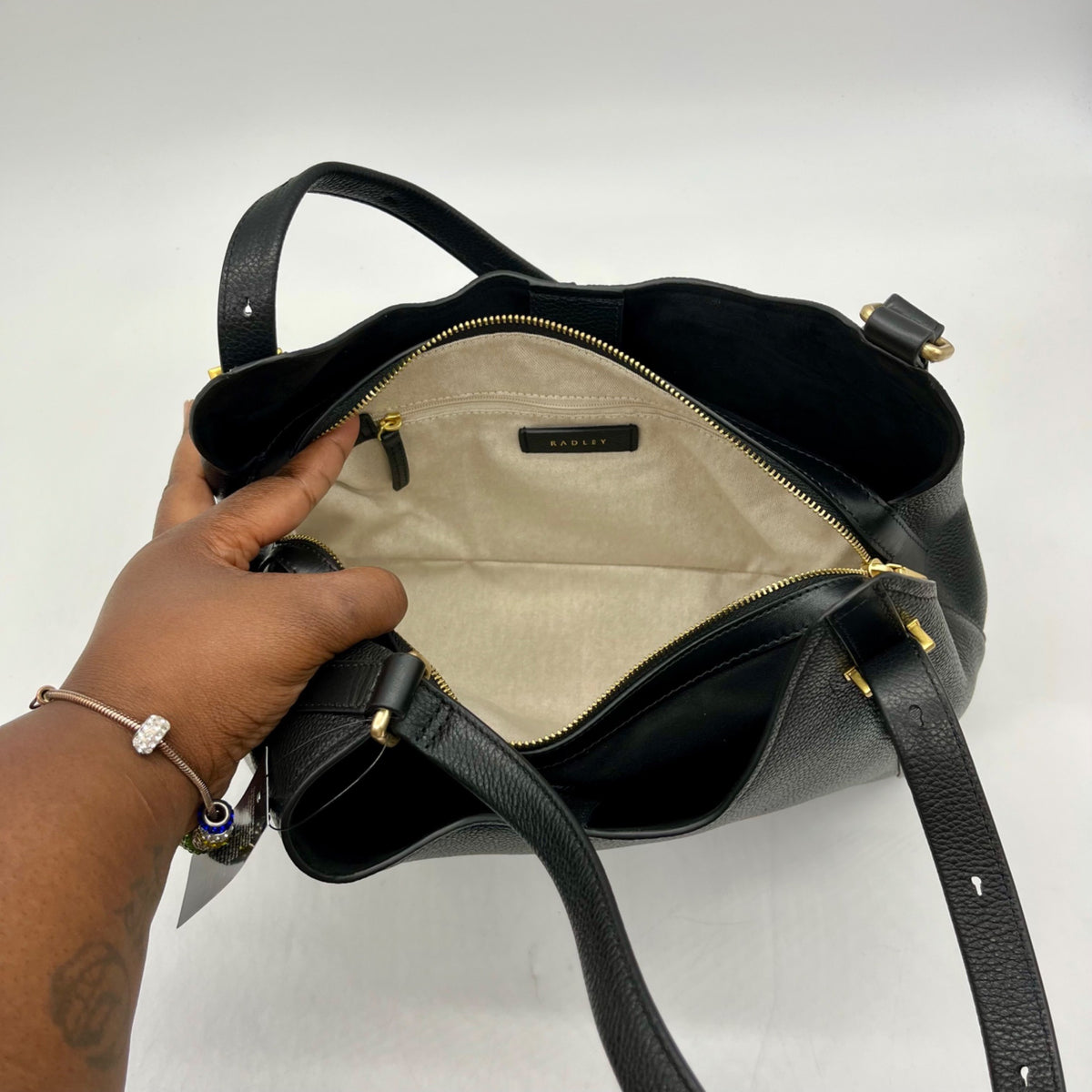 Giani Bernini Black Pebble Leather Tulip Large Tote