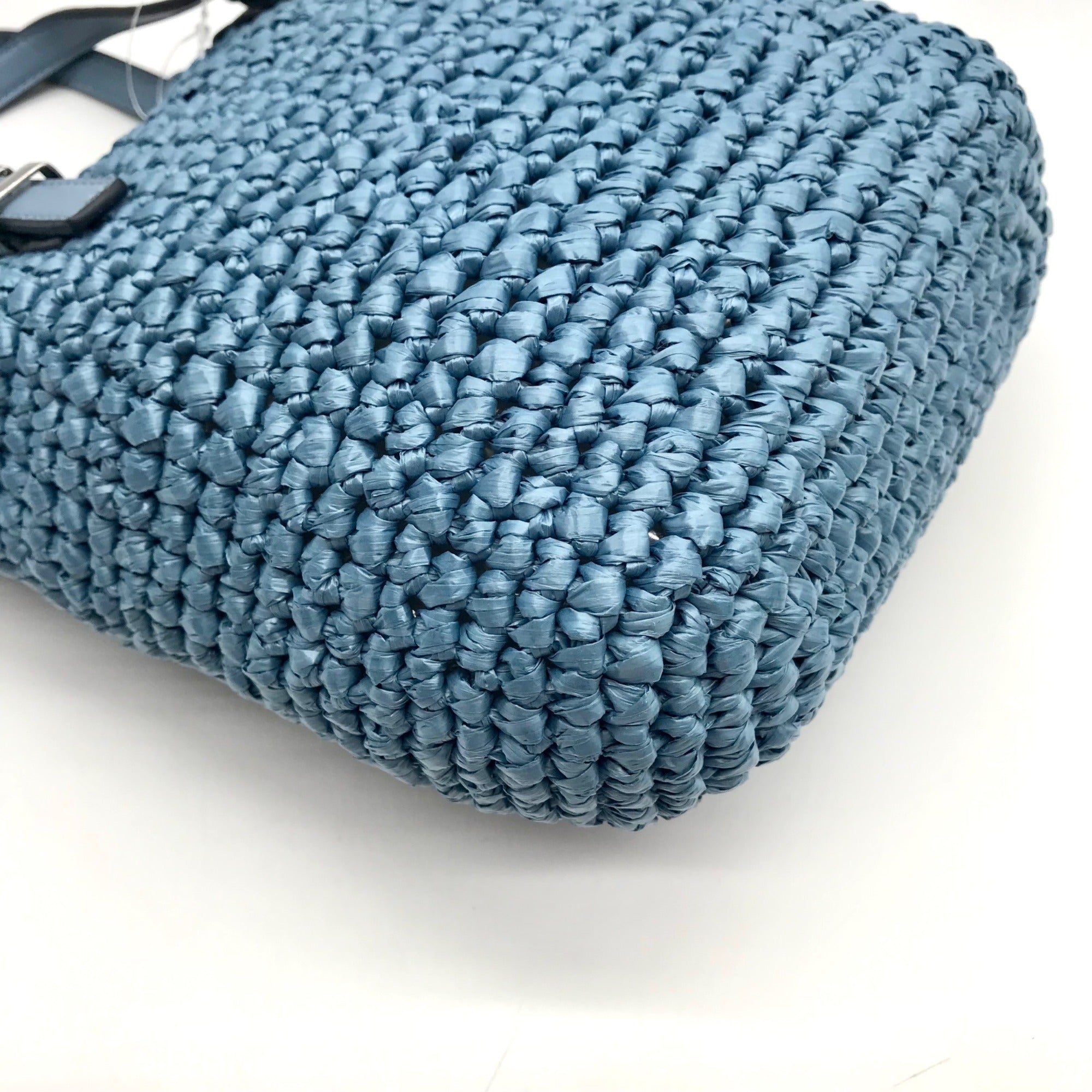 Michael Kors Chambray Blue Quinn Hand-Crocheted Crossbody Tote Bag